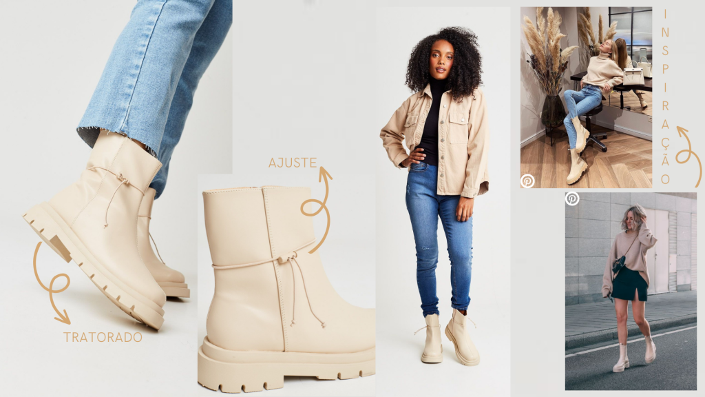 Bota na cor off white, em couro, da My Shoes, novidade no site da Gang