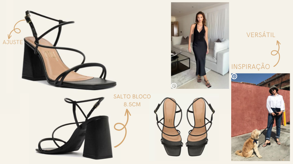 Sandália em tiras com salto, em couro, da My Shoes, novidade no site da Gang