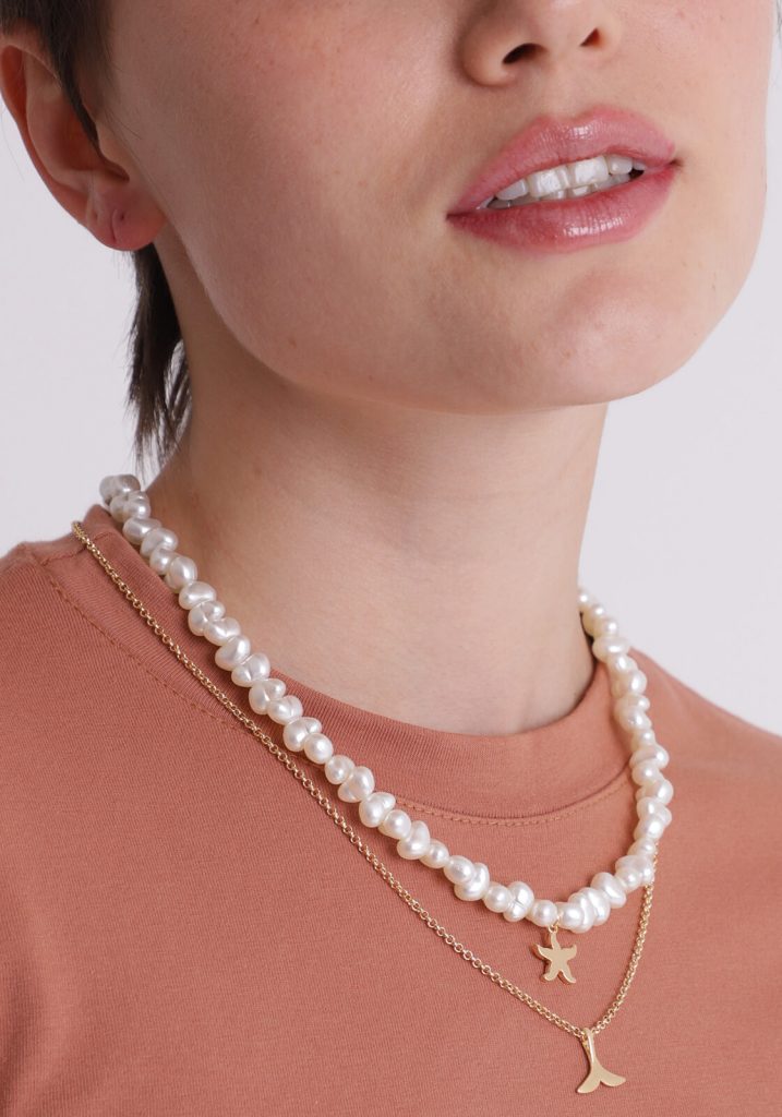 Kit colares pérola fundo do mar